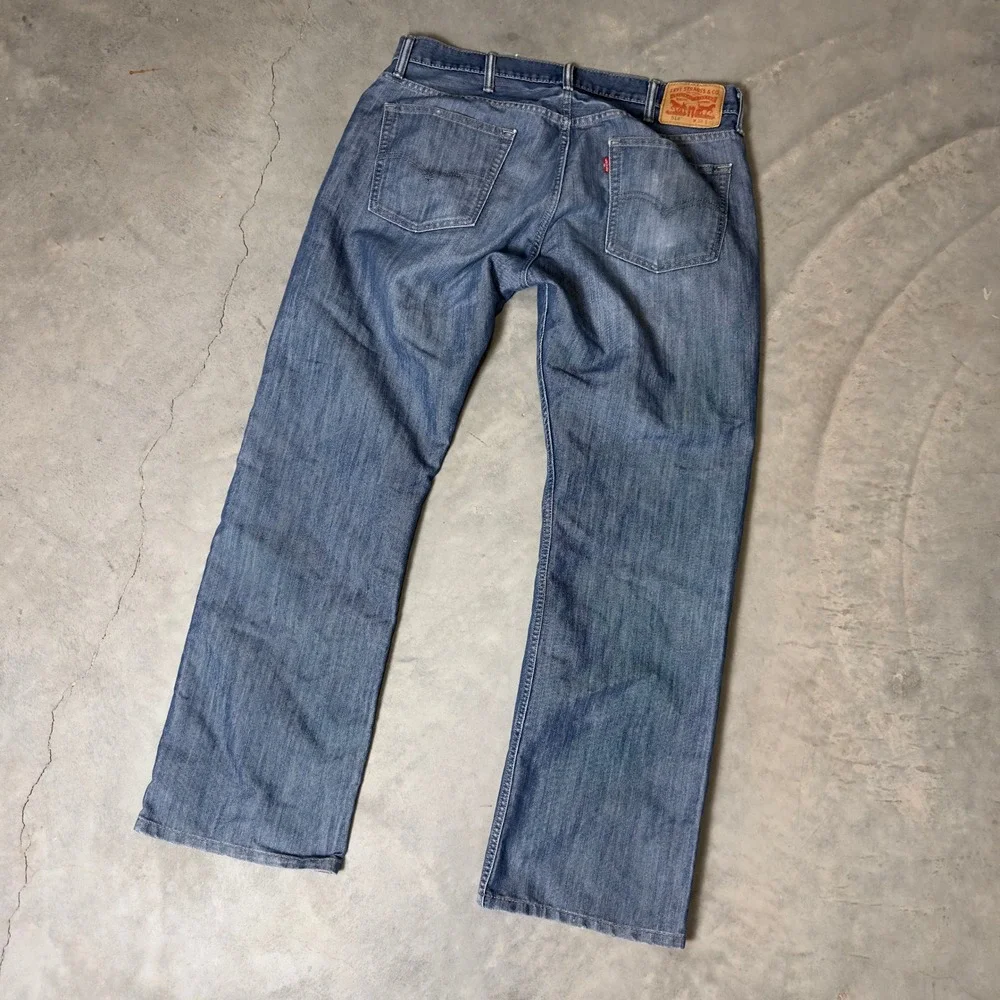 Levi's 514 Straight Fit Jeans Mens 38x32 Blue Medium Wash Denim Baggy Classic‎